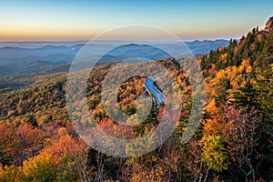 Blue Ridge Parkway, scenic sunrise, North Carolina