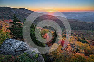 Blue Ridge Parkway, scenic sunrise, North Carolina