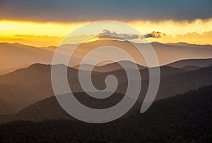 Blue Ridge Parkway Sunset Southern Appalachian Mountains Scenic Nature Landscape photo