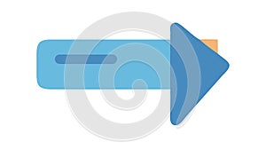 Blue Right Arrow Pointer Icon, Direction or Next Button, vector design Generative AI