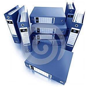 Blue ring binders