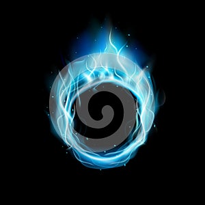 Blue ring of Fire with black background