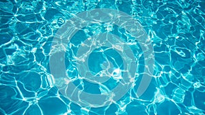 Blue ripped water in swimming pool. water surface background