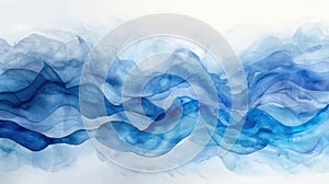 Blue Ripples: An Abstract Watercolor Wave Background