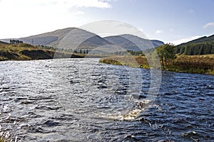 Blue river in the heart of scotland