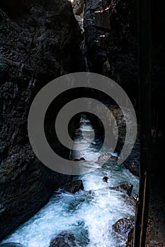 Blue river in Partnach Gorge (Partnachklamm)