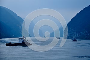 Blue river scene on the yangze river