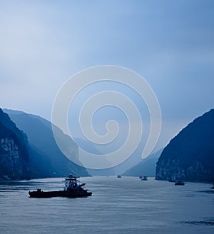 Blue river scene on the yangze river