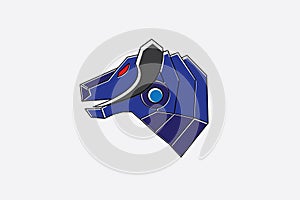 Blue Robot Bull Cyborg Logo