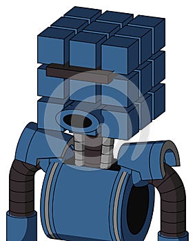 Blue Robot With Cube Head And Round Mouth And Black Visor Cyclops