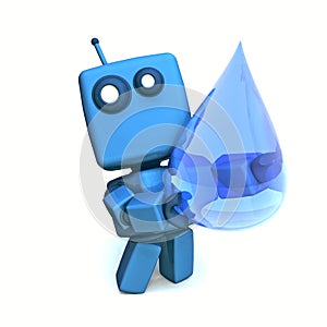 Blue robot and drop