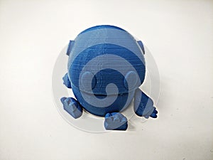 Blue robot model printed in 3d