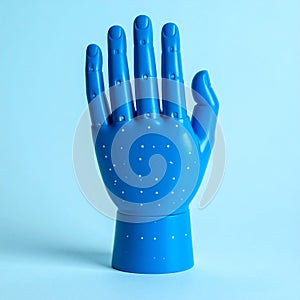Blue Robotic Hand Representing Future Technology
