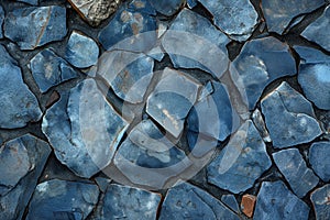 blue rock stone surface texture background illustration. Generative AI