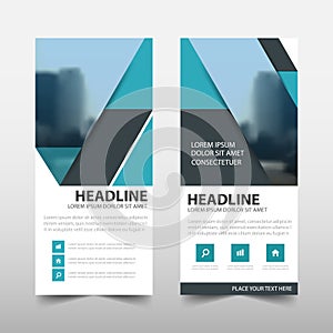 Blue roll up business brochure flyer banner design ,