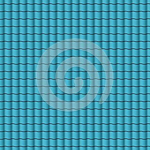 Blue roof tiles background texture in regular rows.Seamless pattern. Vector illustration.