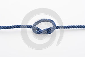 Blue rope with a tied knot