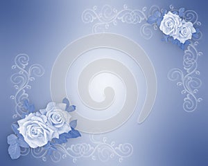 Modrý růže hranice svatební oznámení 
