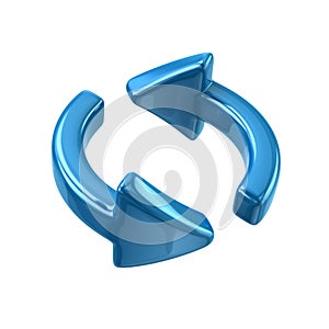 Blue rotation arrows icon photo