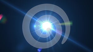 Blue rotation optic light flare with increase intensity brightness