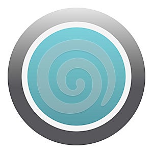 Blue round button icon, flat style