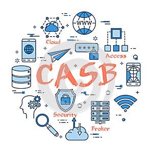 Blue round CASB concept