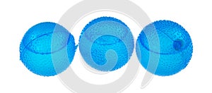 Blue round plastic ice cubes