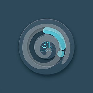 Blue Round Progress Indicator. Loading Progress Bar.