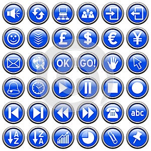 Blue Round Web Buttons [3]