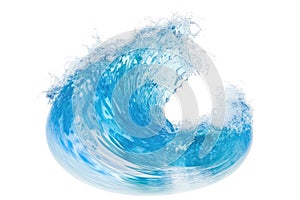 Blue Round On White Background. Generative AI