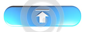 Blue rounded rectangle UPLOAD - 3D rendering illustration