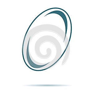 Blue Rugby icon isolated on background. Trendy Simple ball vector symbol. Oval Logo illustration