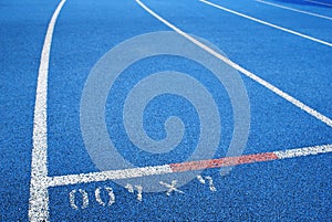 Blue running track