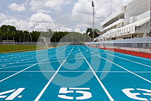 Blue running track