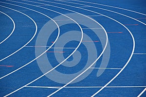 Blue running track