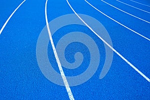 Blue running track background