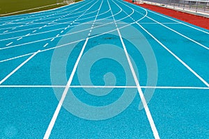 Blue running track