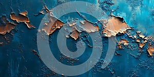 Blue Rust Texture: Peeling Paint Background