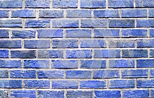 Blue rustic brick wall texture background