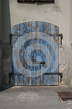 Blue Rustic Door, old barn, wooden texture