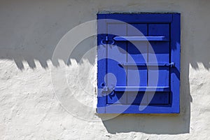 Blue rustic window