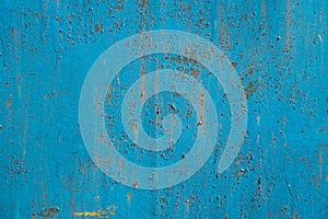 Blue rusty metal texture. Grunge background