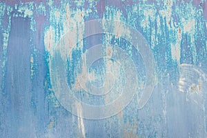 Blue Rusty textured metal background. Copy space for designers