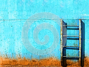 Blue rusty vintage stairway