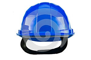 Blue safety helmet isolated on white background