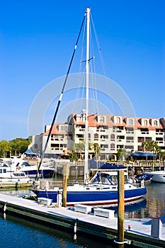 Blue sailboat photo