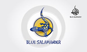 Blue Salamander Vector Logo Template