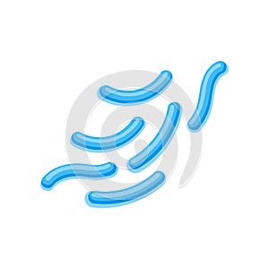 Blue salmonella bacteria. Flat vector icon related to microbiology and medicine theme. Element for infographic or