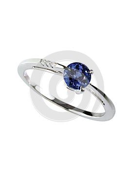 Blue sapphire diamond ring