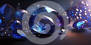 Blue Sapphire Gems, Shiny Gemstones, Glittery Diamonds, Sparkle Jewelry, Background Wallpaper